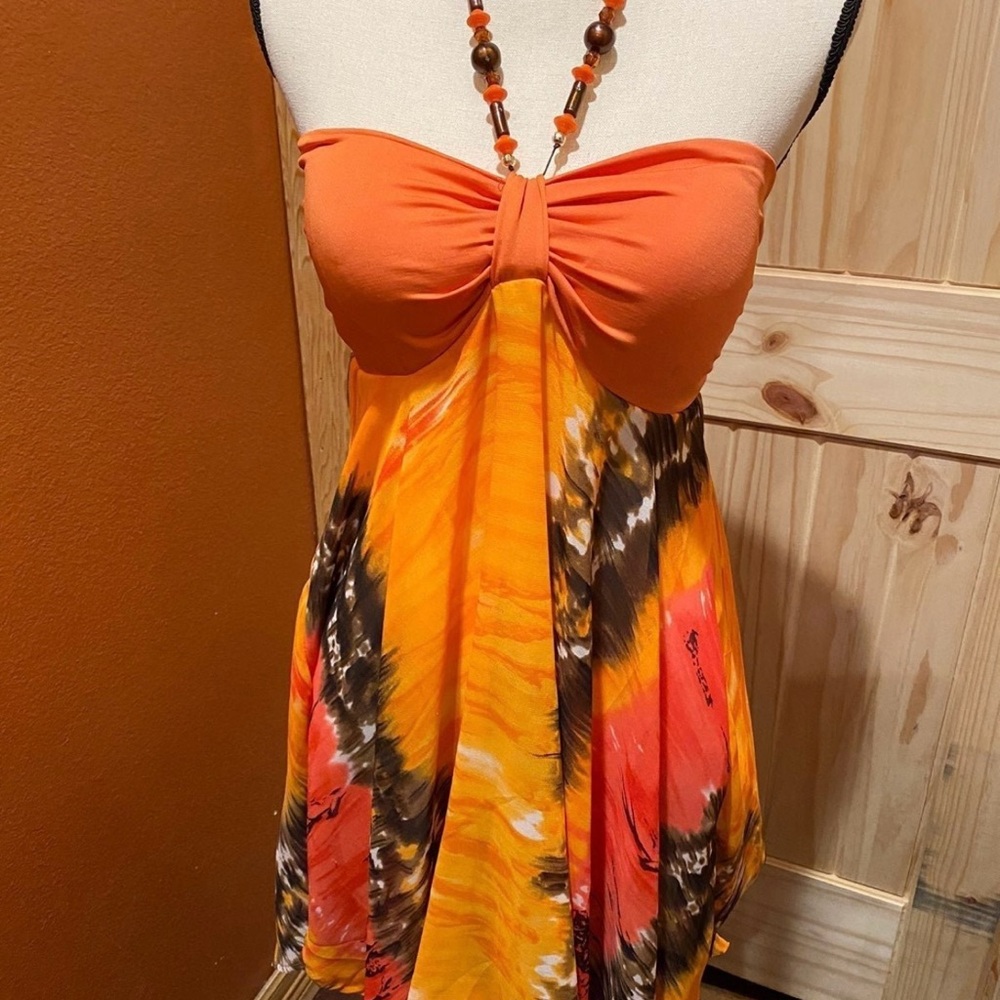 Beaded neckline dress fall colors